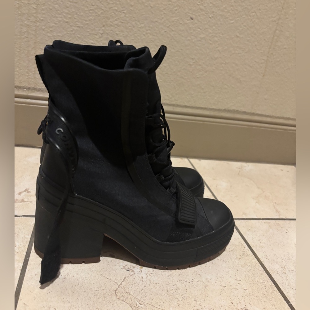 Converse Black Lace-Up Women's Boots - Picture 2 of 9